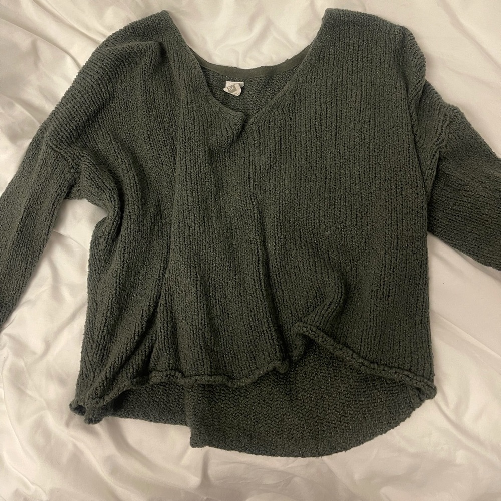 Me to we green v-neck sweater